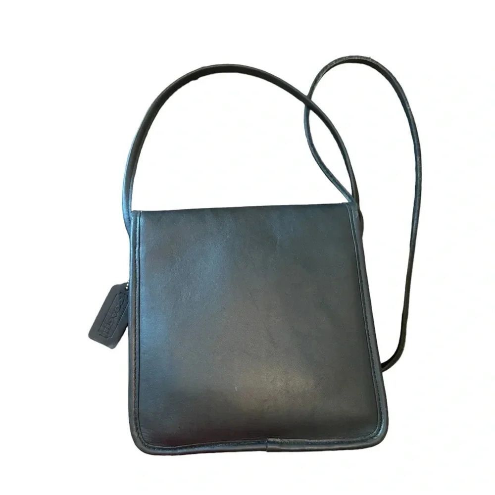 Coach Vintage Black Leather Compact Pouch C4B-9620 - Picture 12 of 16